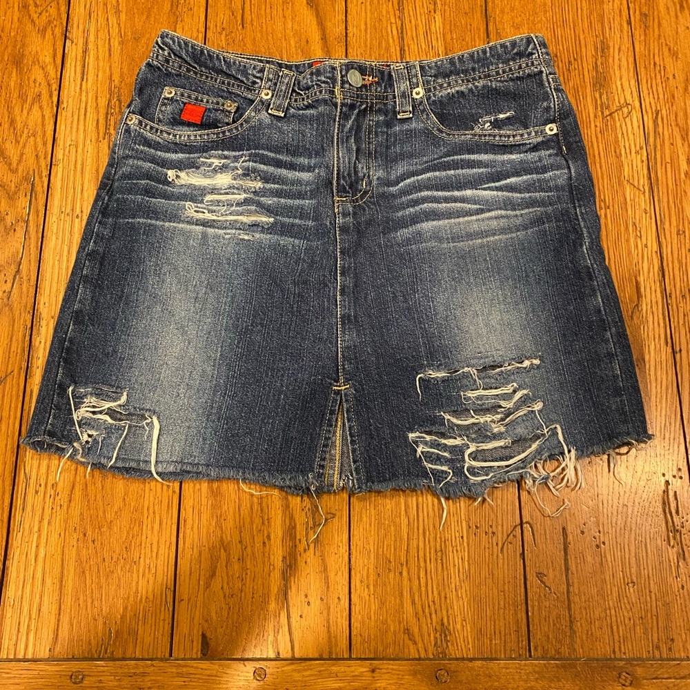 Bongo distressed denim skirt size 1 - fits like 3/5
